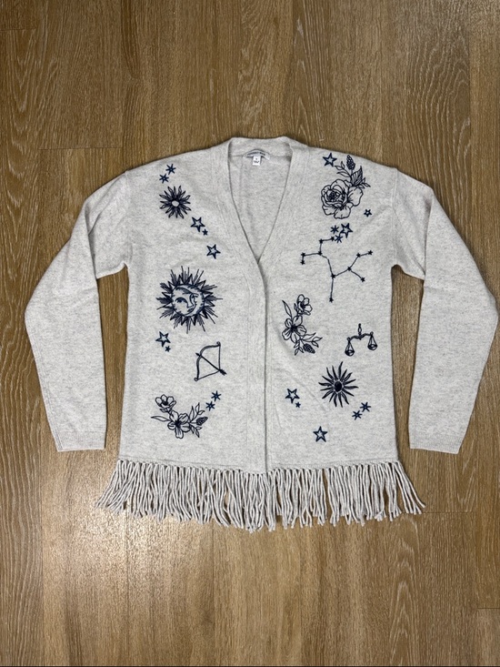 Johnny Was Bijoux Fridge Wool Cashmere  Zodiac Astrology Cardigan Sweater sz S - Picture 4 of 11